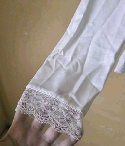White Lace Border Top