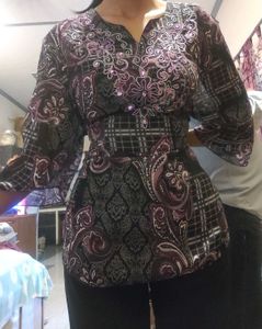 Y2k Checkered Paisley Mesh Kurti