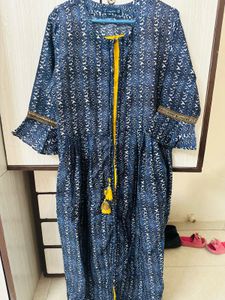 Printed Blue Kurta