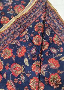 Beautiful Navy Blue Silk Dupatta