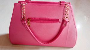 Leather Bag Pink Color