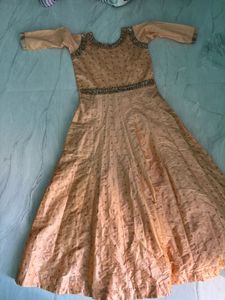 Peach Anarkali Kurta with Embellishments