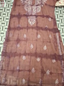 Embroidered Brown chickenwork Kurta