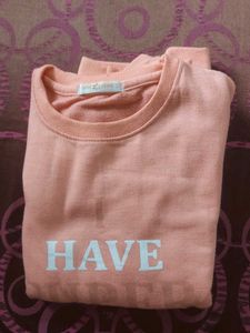 Peach Slogan Sweatshirt