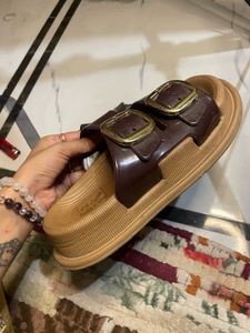 Brown Buckle Sandals