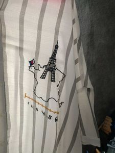 Paris Print Striped Shirt