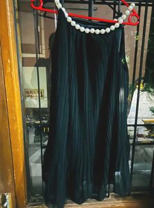 Black Pleated Pearl Dress
