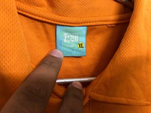 Orange Poloe Neck T Shirt