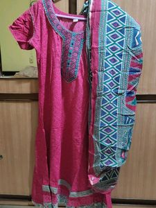 Pink Printed Kurta Set