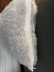 White Furry Cushion Cover 2piece