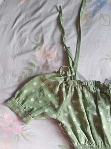 Olive Green Polka Dot Dress