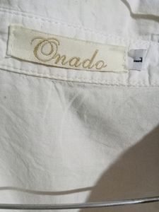 White Rose Thread Work Shirt