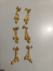 Gold Plated Screw-Back Earrings Set