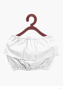 ANANDESHWAR White Girl&#39;s Crepe Top and Palazzo