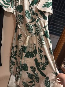 Cute Beige And Green Dress