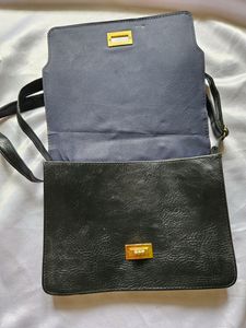 Black And Brown Leather Sling Cum Handbag