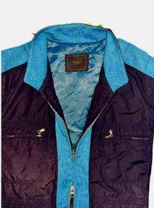 Yarn Two-Tone Double Zip-Up Jacket