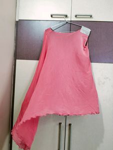 Pink One Side Sleeveless Top
