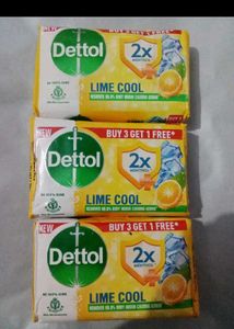 (4) Dettol Lime Cool Soaps