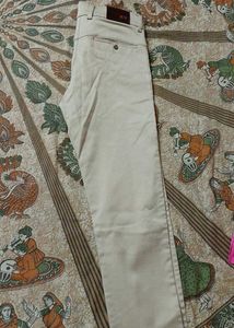 Cream Men Cotton Trouser