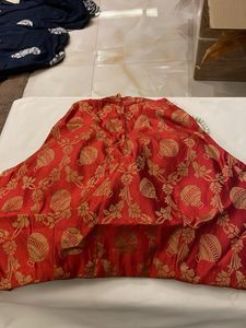 Yellow Bandhani Sari with Red Blouse