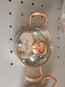 Set Of 2 Steel Handis With Glass Lid