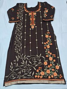 🌿🌿Good Condition Dark Brown Ptiyala Salwar Suit