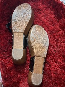 Slide on black wedges
