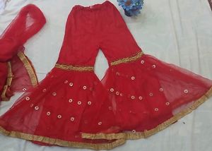 Red Garara Suit Havey  Stones Work Fancy 👗