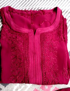 Pure Viscose Self Tone Lakhnavi Kurta