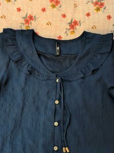 Ruffled Neckline Blouse