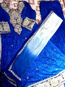 Royal Blue Embroidered Salwar Kameez