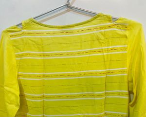 Yellow Printed Kurta
