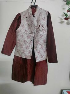 New Maroon Sherwani Set With Koti