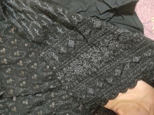 Elegant Black Embroidered Kurti