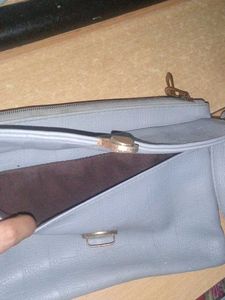 Blue Leather Handbag