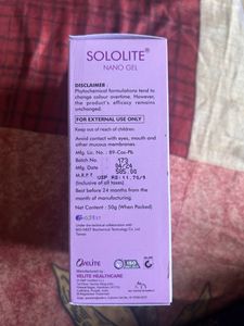 SOLOLITE Nano gel Sunscreen with SPF 50+ &amp; PA+++.