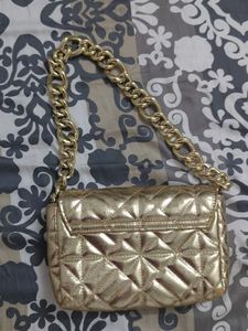 Zara Gold Quilted Clutch