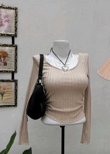 Ribbed Korean Y2K Aesthetic Top