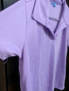 Purple Polo Top