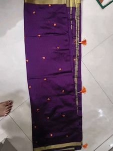 Purple Striped Saree