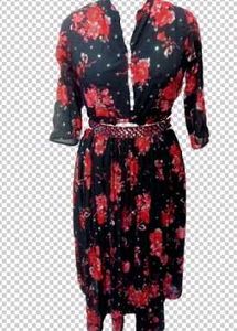 Floral Print Maxi Dress with Belt