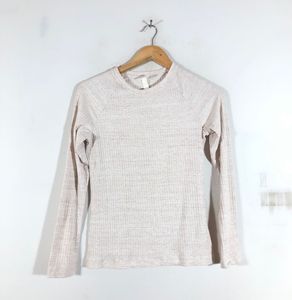 H-M Beige Ribbed Top