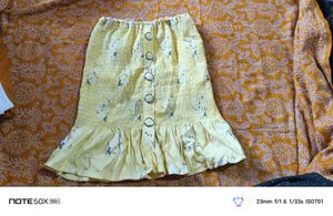 Cute Yellow Floral Skirt