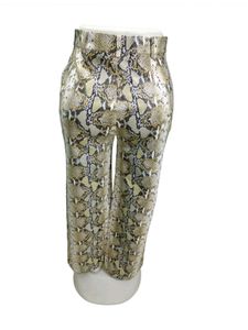Python Print Leather Straight Pant Size 30