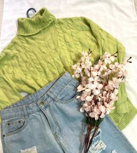 🎁Buy 2 Get2 Free Green Turtleneck Sweater C