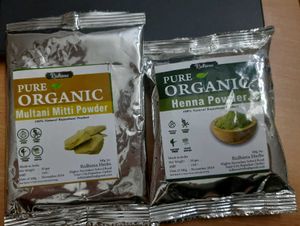 Multani Mitti And Heena Powder Face Hair Pack