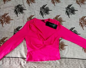 WOMEN PINK FRONT KNOT TOP