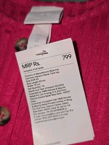 Fuchsia Pink Buttoned Tank Top