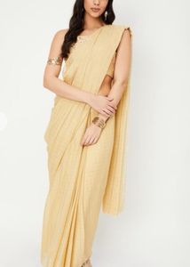 MAX CHECKED PRE STITCHED SAREE AND BLOUSE SET